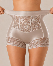 Three-Pack High Waist Tummy Control Lace Trim Briefs