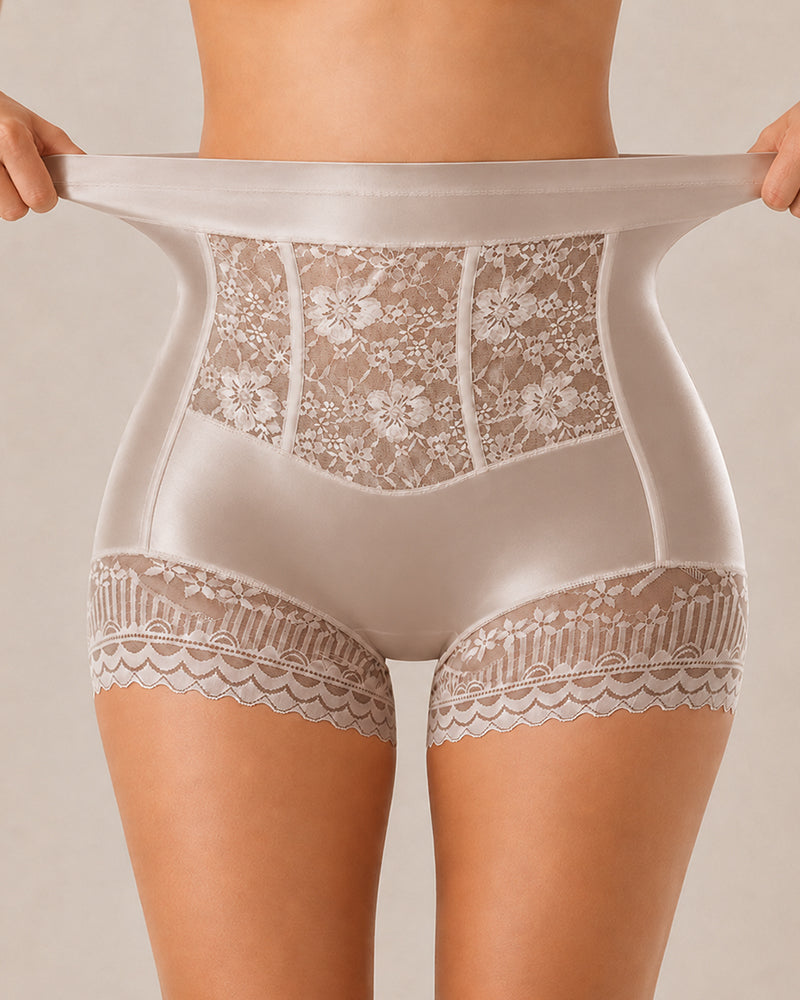Three-Pack High Waist Tummy Control Lace Trim Briefs