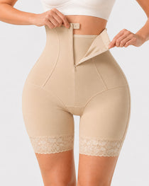 High Waist Tummy Control Zipper Hip-lifting Shaping Shorts
