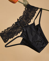 Sexy Satin Lace Openwork Breathable Panties