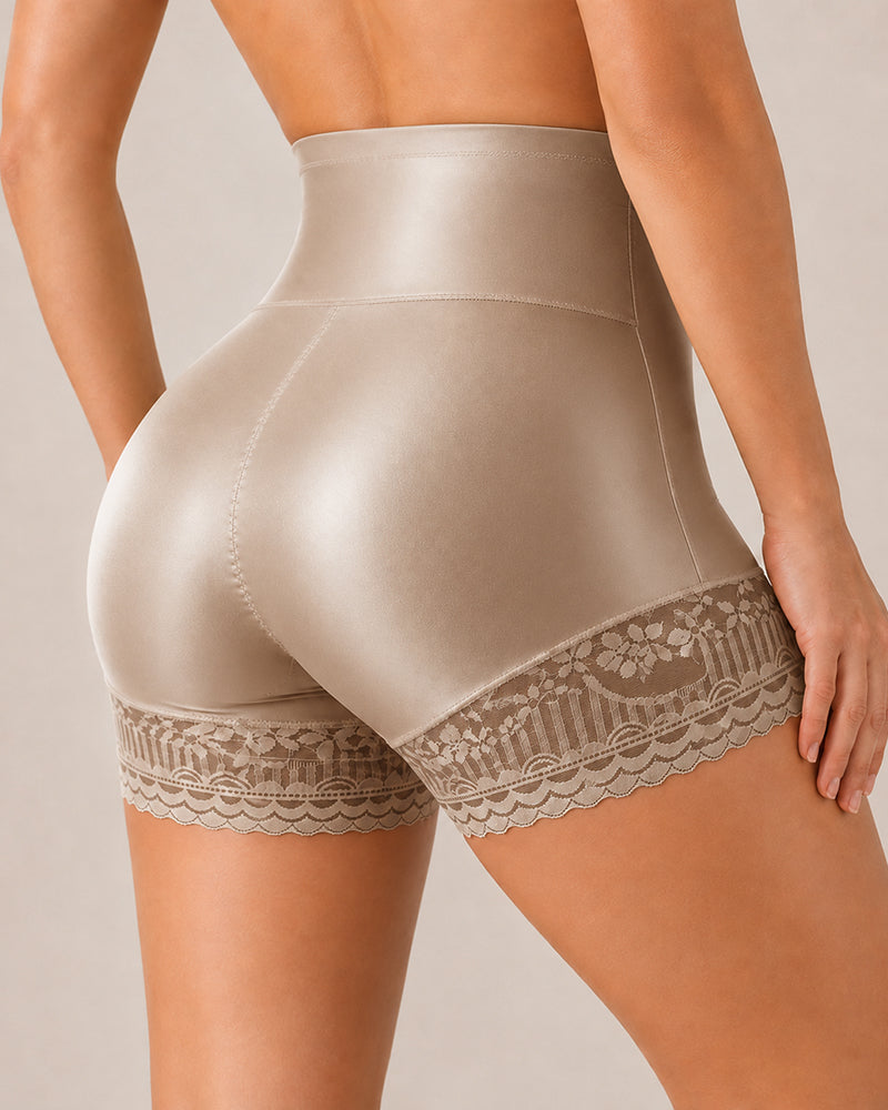 Three-Pack High Waist Tummy Control Lace Trim Briefs