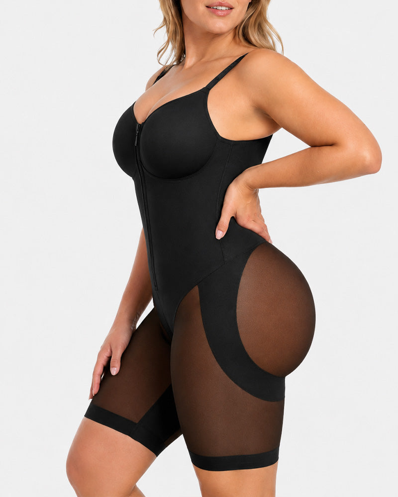 Full Body Mid Thigh Front Zipper Seamless Bodysuit Shapewear Secondary image