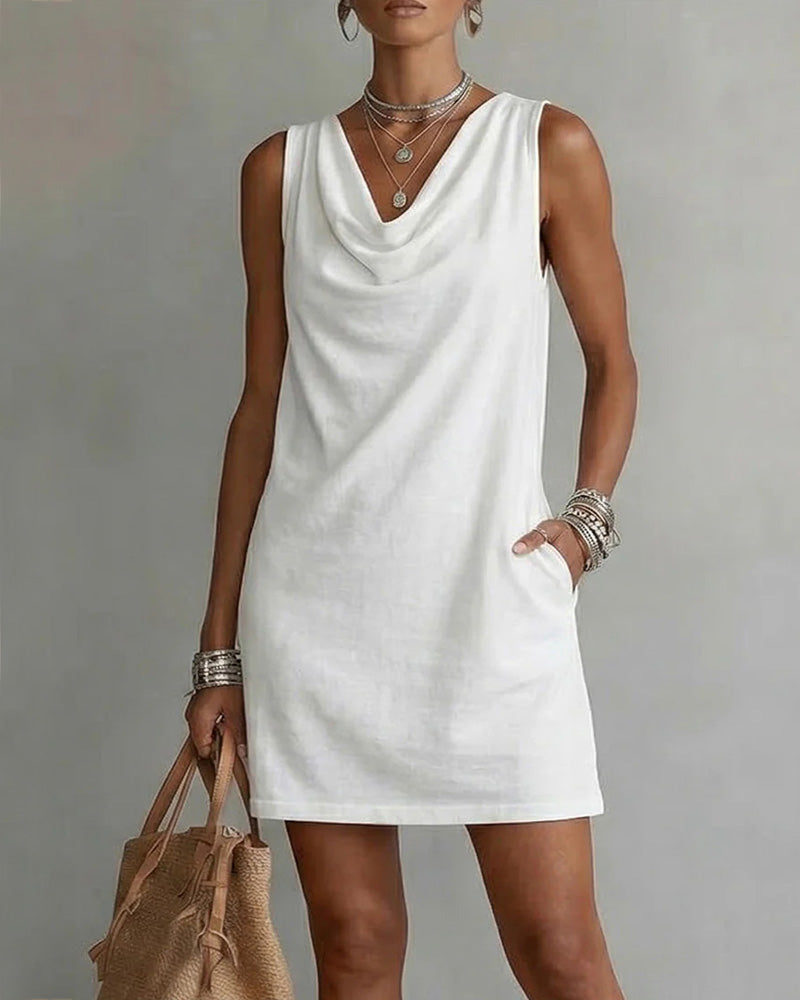 Casual Solid Color Sleeveless Dress Main image