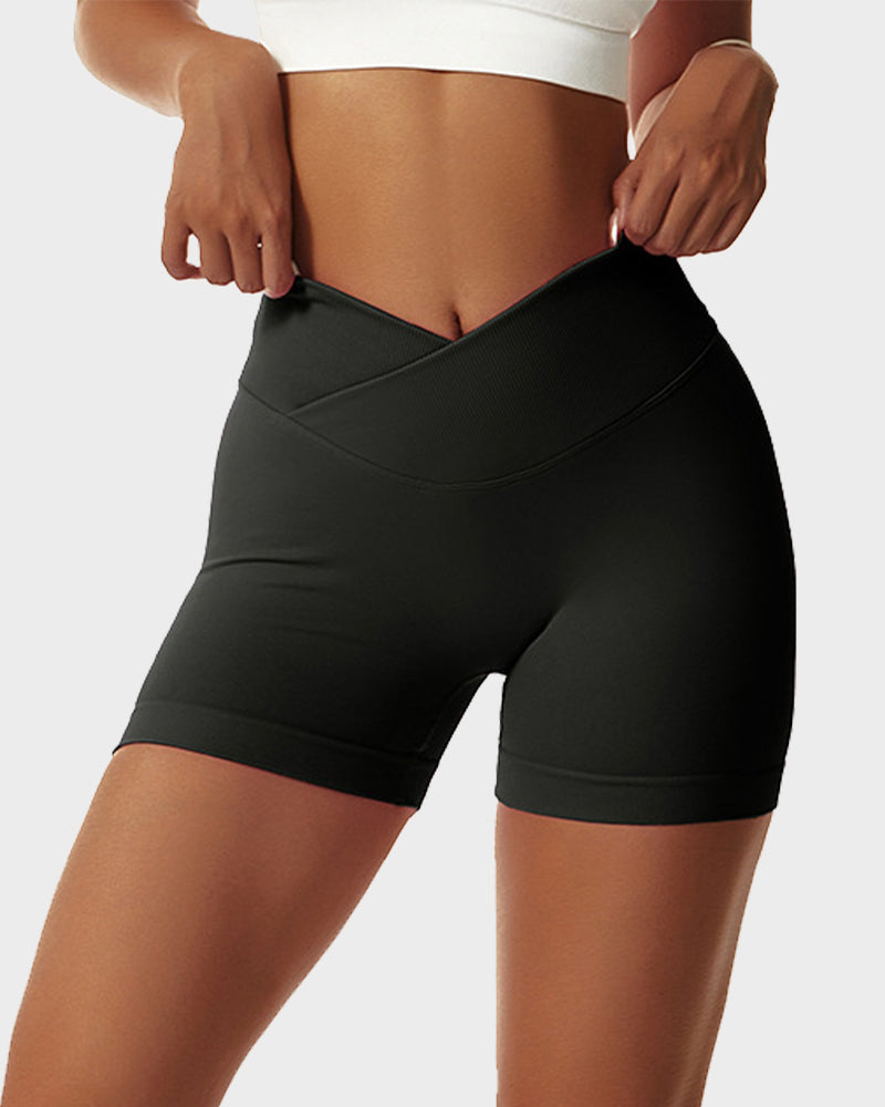 V-Cross Waist Butt Lifting Fitness Shorts Main image