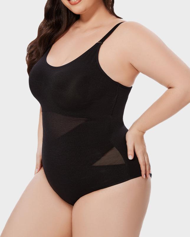 Criss-Cross Mesh Panel Sculpting Bodysuit Main image