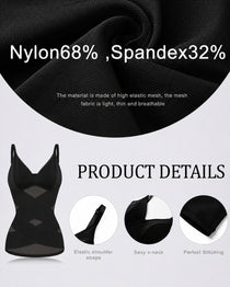 Women's V Neck Cross Mesh Breathable Shaping Camisole