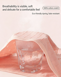 Multi-Pack Women's Mid-Waist Lace Striped Heart Antibacterial Cotton Panties