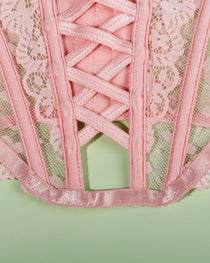 Sexy Lace See-Through Heart-Shaped Buckle Lingerie Set