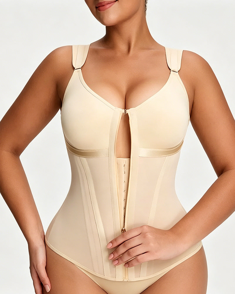 Women's Zipper and Hook Double Compression Seamless Wire-Free Shapewear Main image