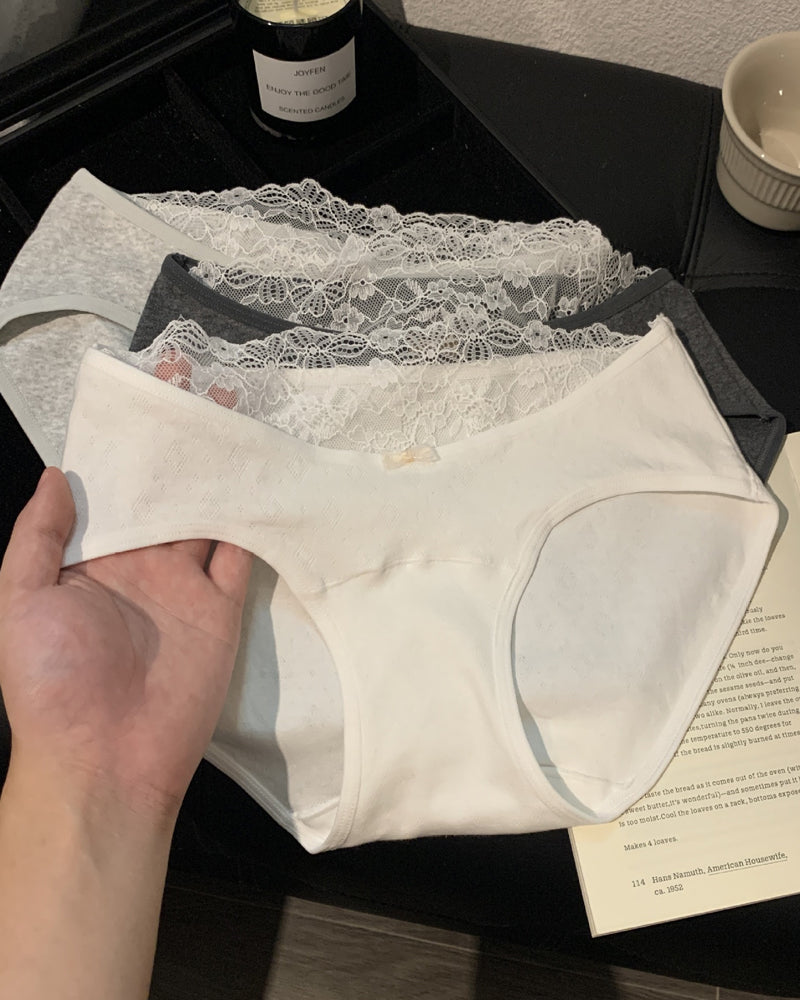 Comfortable Sexy Lace-trimmed Soft Cotton Panties