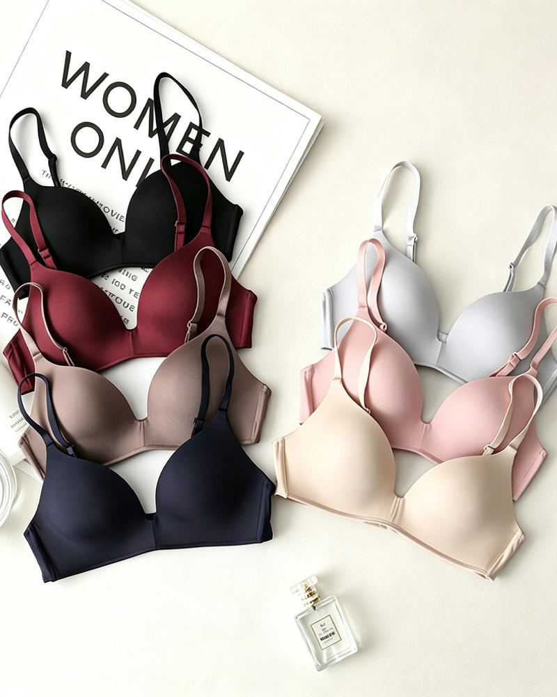 3-Pack Comfortable Wire-Free V-Neck T-Shirt Bra