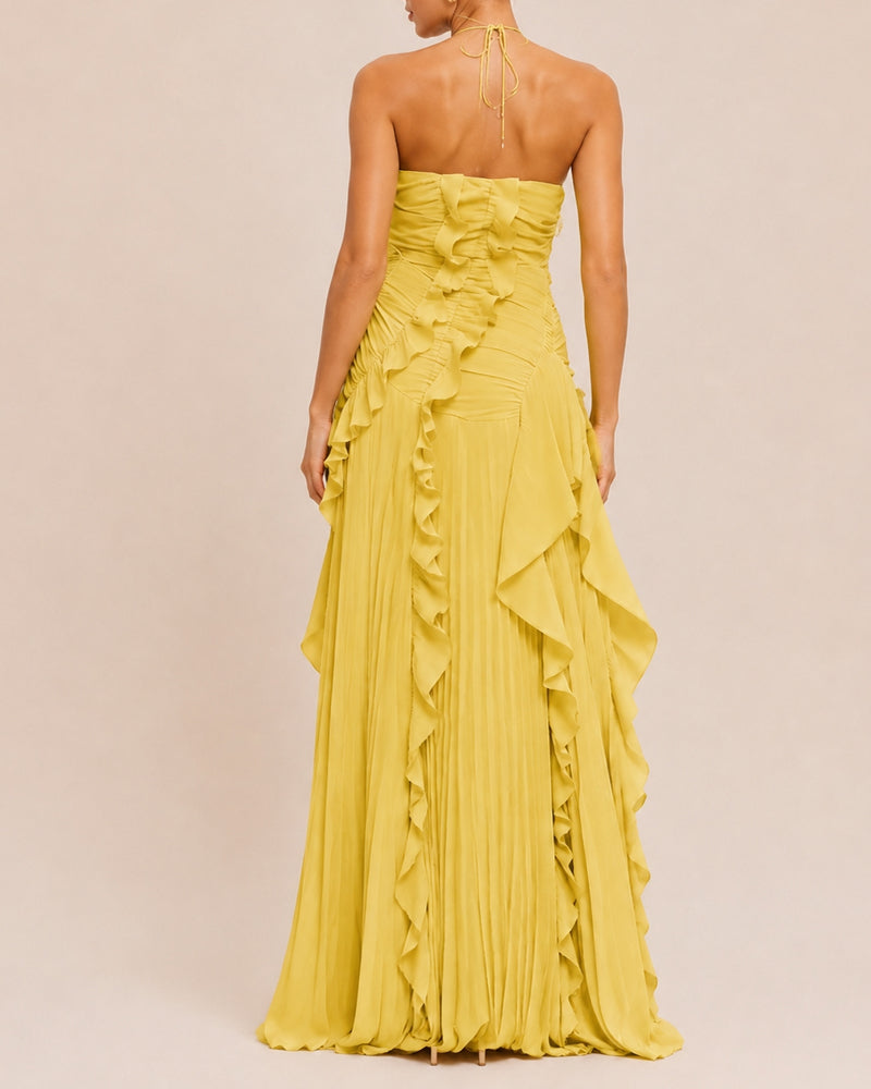 Halter Neck Backless Ruffled Maxi Dress Secondary image