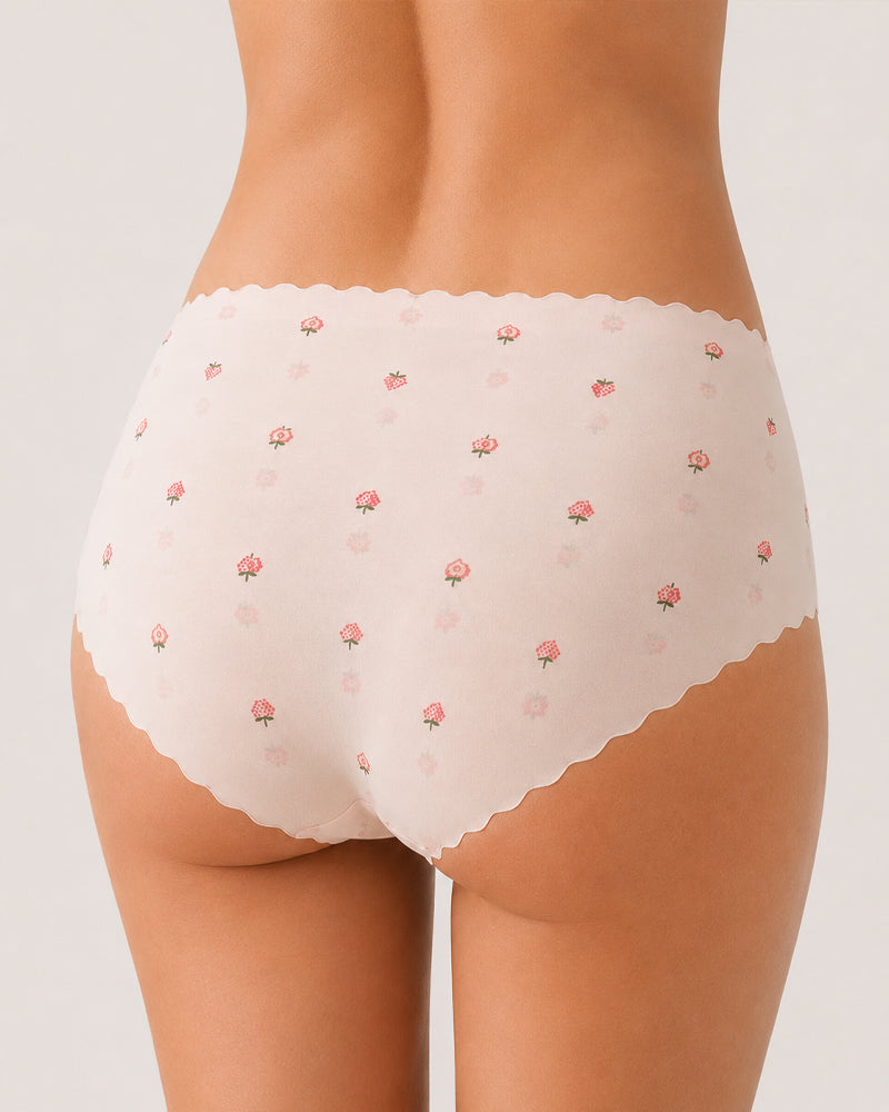 Six-pack Ice Silk Seamless Breathable Print Panties