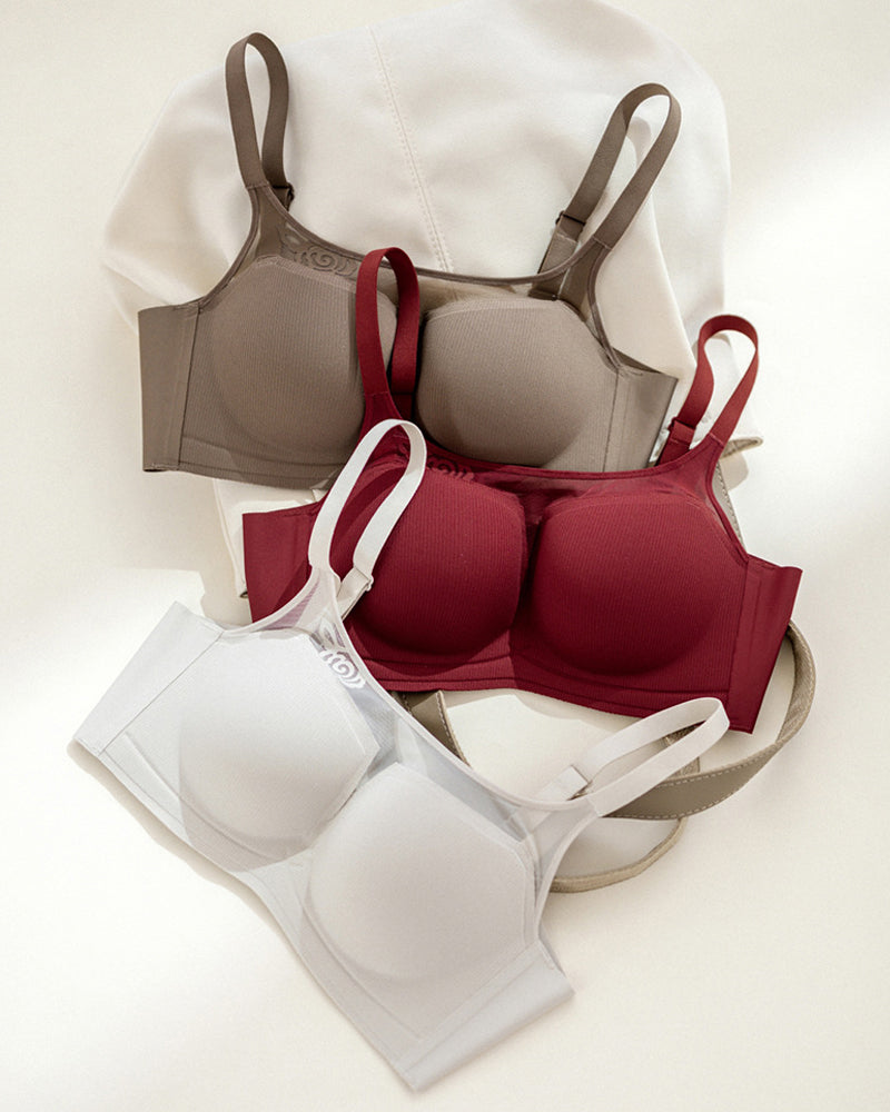 Seamless Push-up Anti-sagging Wire-free See-through Mesh Bra Secondary image