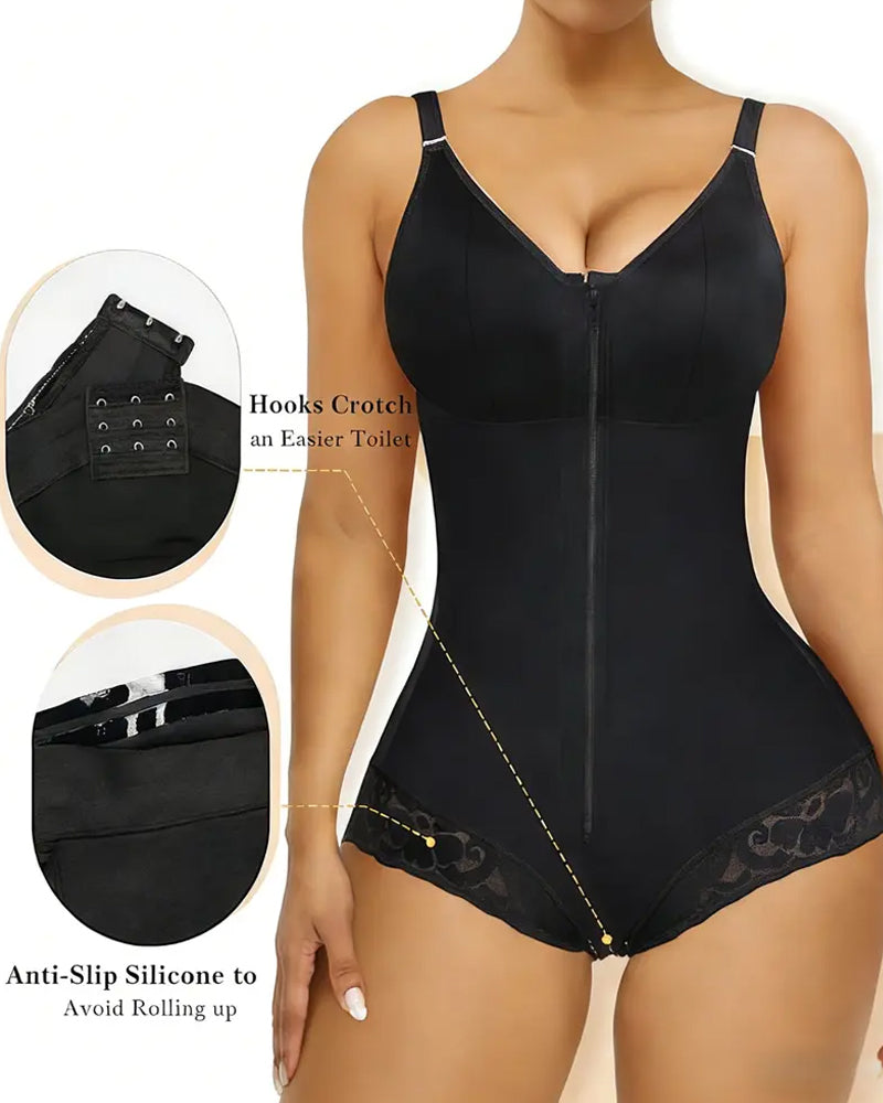Women's Adjustable High Compression Tummy Control Zipper Bodysuit Shapewear Secondary image