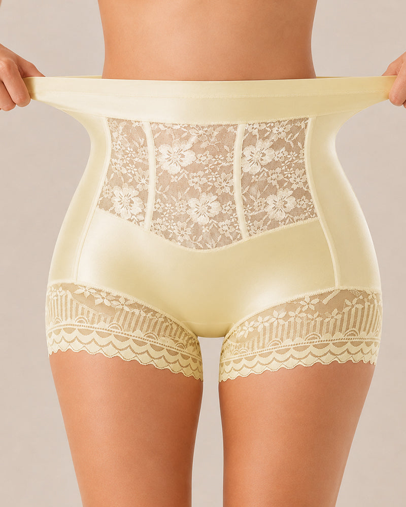 Three-Pack High Waist Tummy Control Lace Trim Briefs