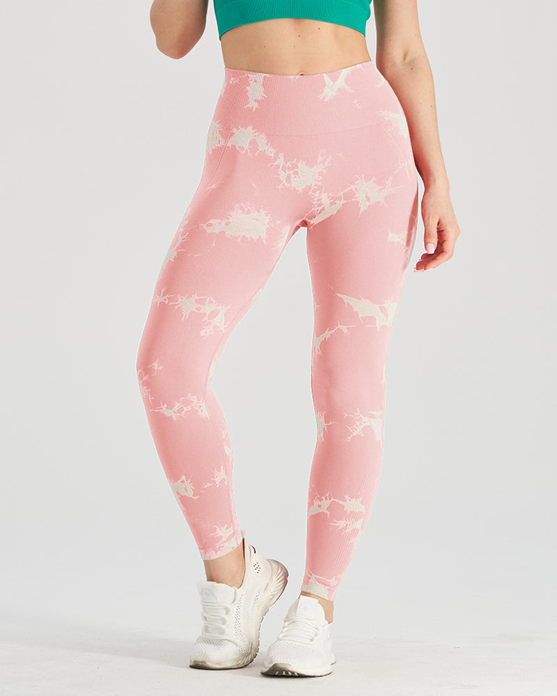 Seamless Tie-dye High-waisted Slimming Butt-lifting Tight-fitting Yoga Pants