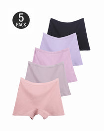 Multi-pack Plus Size High Waist Cotton Ribbed Boyshorts