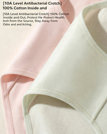 Women's 10A Antibacterial Crotch Lined Cloud-Feel Cotton Comfortable Breathable Underwear
