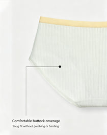Multi-pack Pure Cotton Colorblock Ribbed Seamless Briefs
