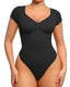 Women's V-neck Seamless Short-sleeved Shapewear Bodysuit