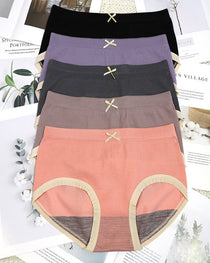 Five Pack High-elastic Seamless Bow-knot Breathable Panties