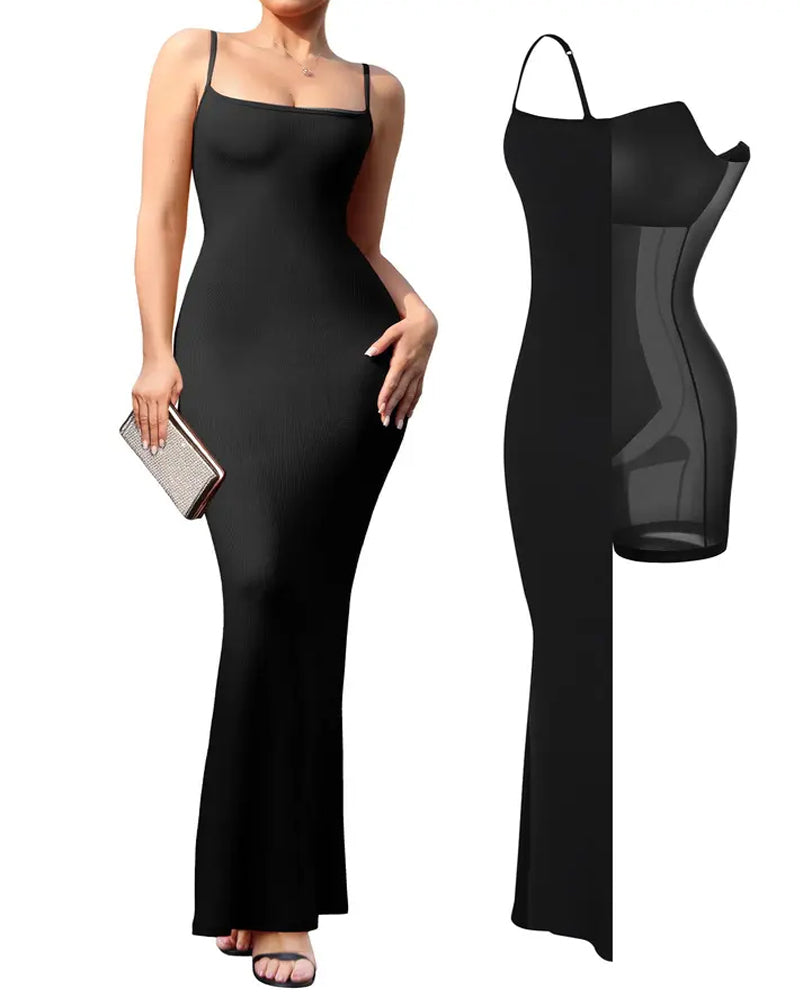 Women's Modal Sleeveless Backless Long Dress with Built-in Shapewear Main image