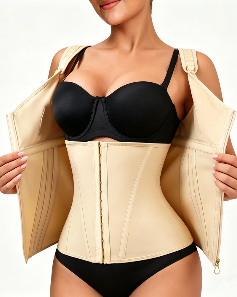 Women's Zipper and Hook Double Compression Seamless Wire-Free Shapewear Secondary image