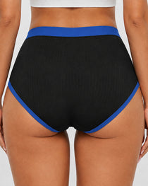 5-Pack Pure Cotton High Waist Colorblock Briefs