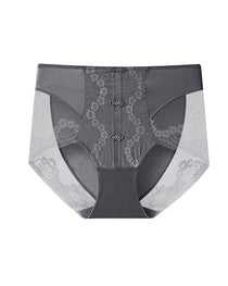 Plus Size Lace Sheer Mesh Seamless High-waisted Panties