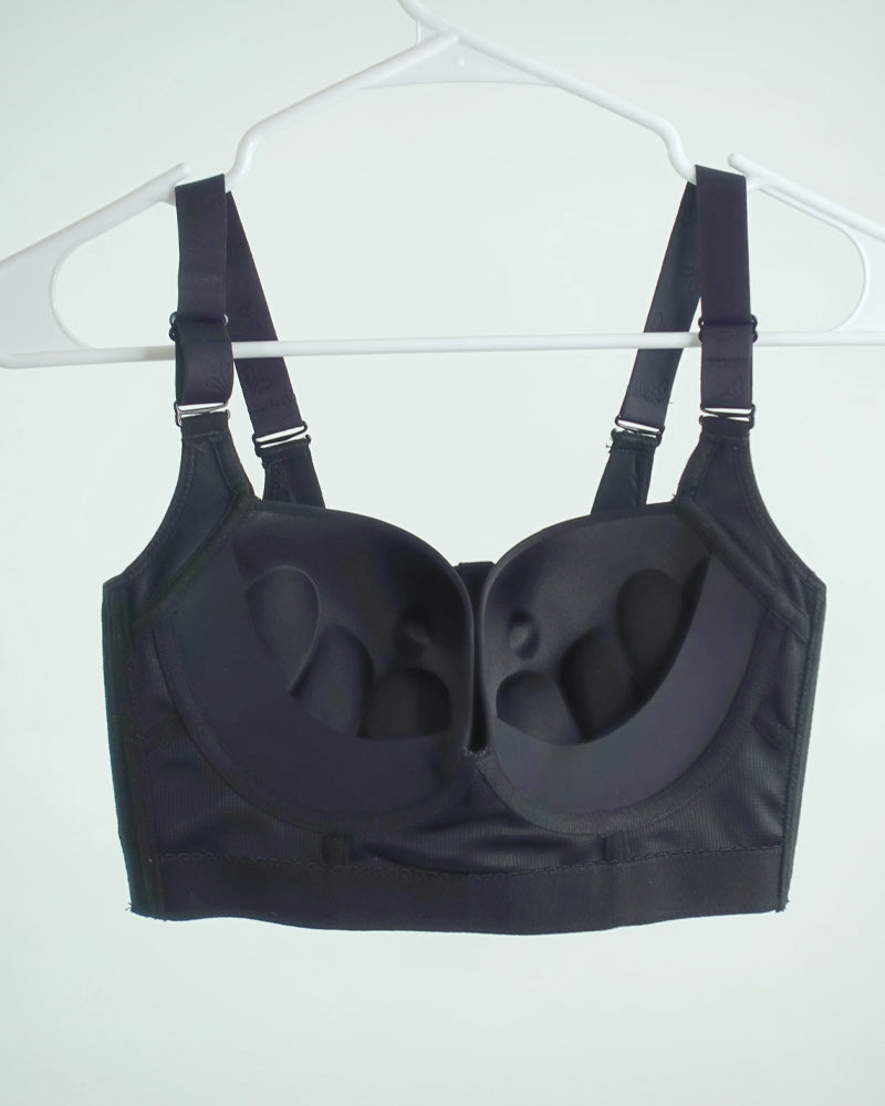 V-neck Wide Back Underwire Long Body Shaping Push-up Bra