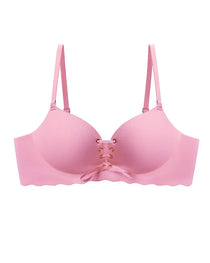 Women's Sexy Drawstring Push-Up Detachable Shoulder Straps Wire-Free Comfort Bra