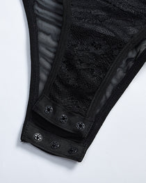 Sexy Lace See-through Underwire Shaping Bodysuit Lingerie