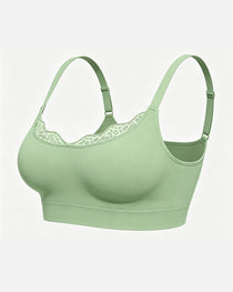 Women's Lace-Trimmed U-Shaped Wire-Free Seamless Comfort Bra