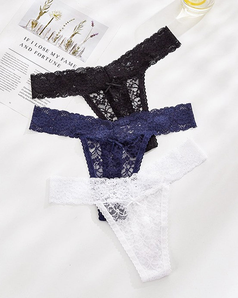 Sexy Lace Sheer Low-rise Thong Panties Secondary image