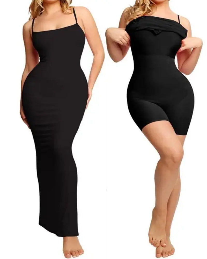 Women's Modal Sleeveless Backless Long Dress with Built-in Shapewear Secondary image