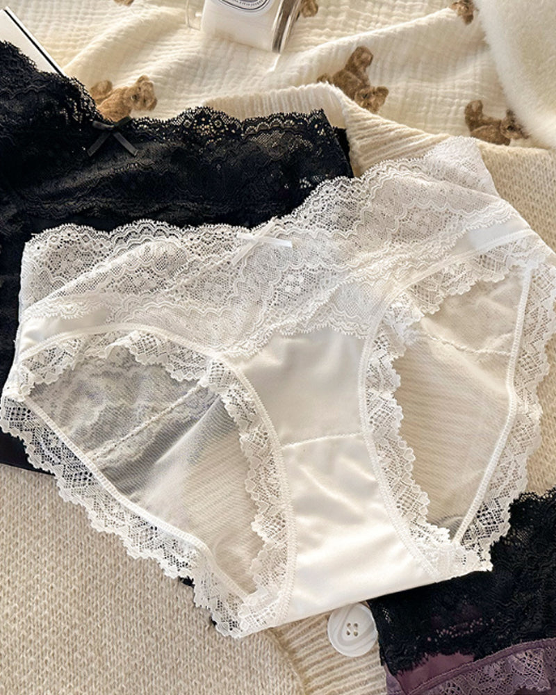 Sexy Colorblock Lace Mesh Sheer Panties Secondary image