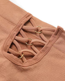 Mid-waist High-elasticity Comfortable Sexy Hollow-out Seamless Thong