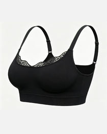 Women's Lace-Trimmed U-Shaped Wire-Free Seamless Comfort Bra
