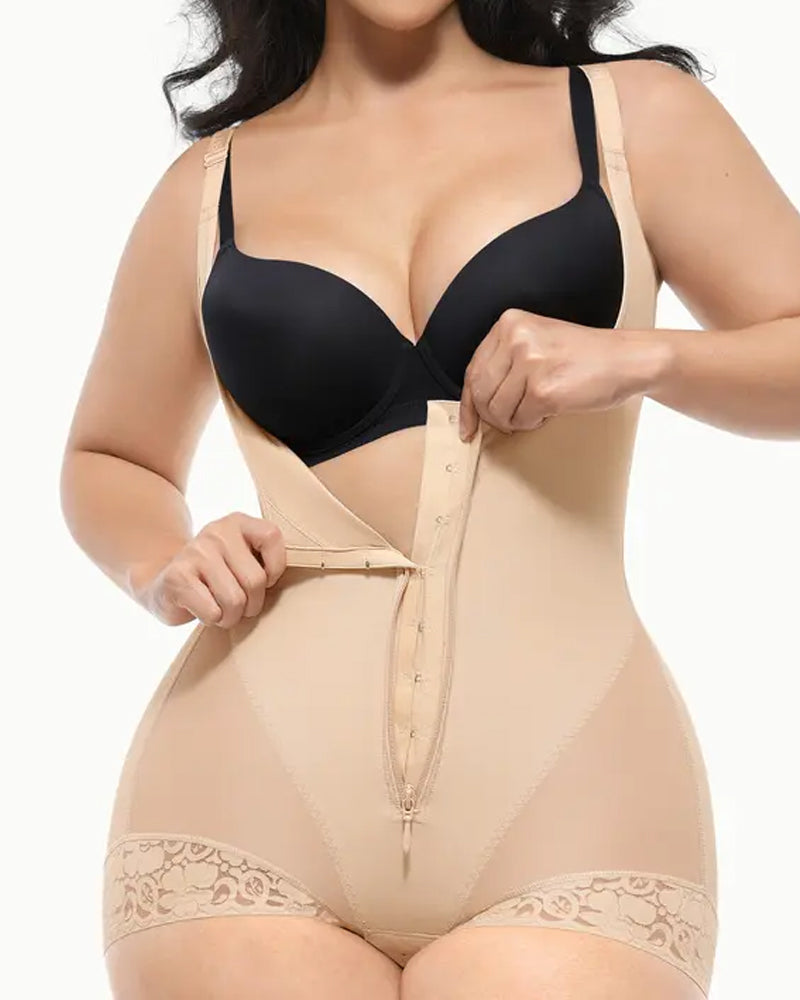 Women's Tummy Control with Hook Zipper Closure Shaping Bodysuit Secondary image