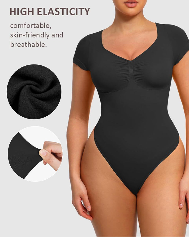 Women's V-neck Seamless Short-sleeved Shapewear Bodysuit Secondary image