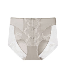 Plus Size Lace Sheer Mesh Seamless High-waisted Panties