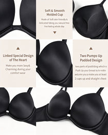 Deep V-neck Push-up Everyday Breathable T-shirt Bra