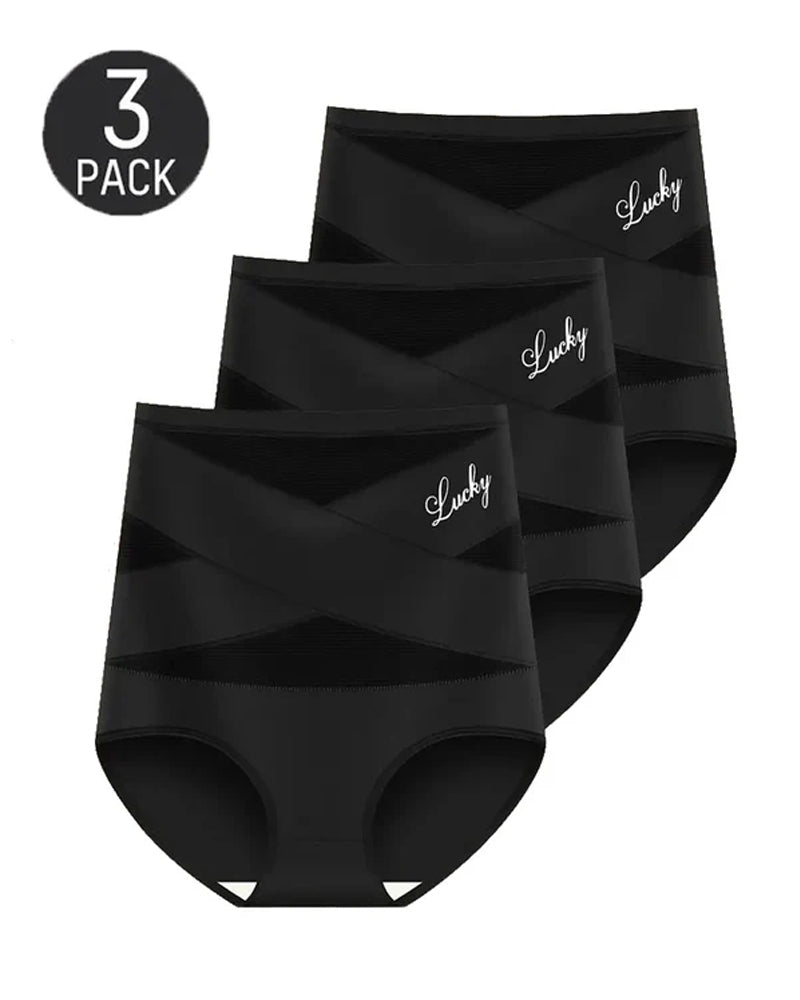High Waist Tummy Control Breathable Mesh Cross Seamless Hip Lifting Briefs