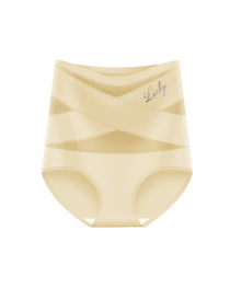 High Waist Tummy Control Breathable Mesh Cross Seamless Hip Lifting Briefs