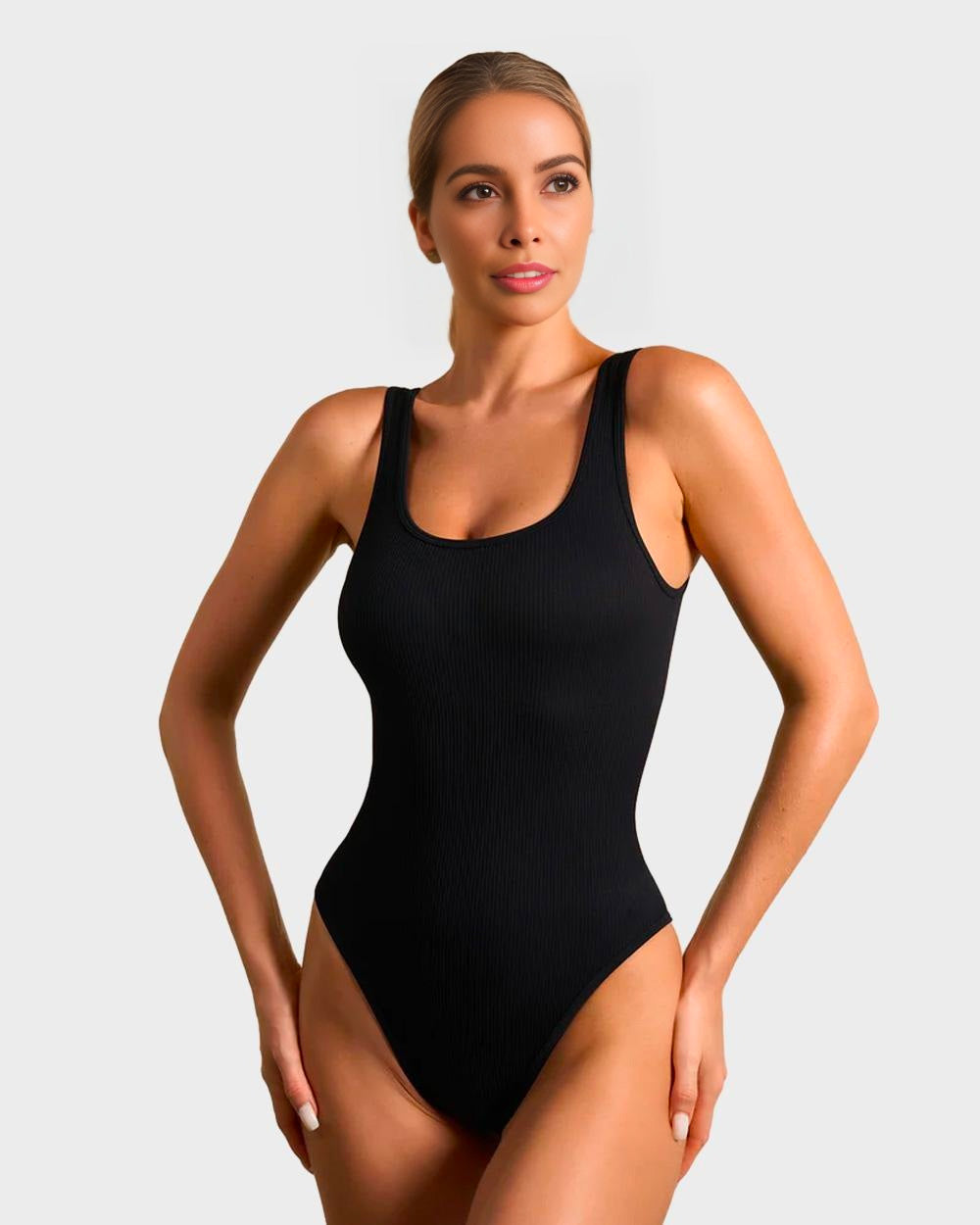 Wide Strap Backless Thong Bodysuit Secondary image
