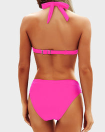 Vintage Halter Neck Bikini Swimsuit Set