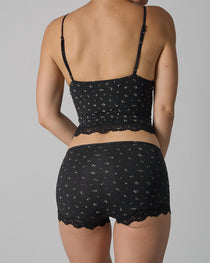 Sexy Skin-friendly Lace Trim V-neck Camisole and Boyshorts Underwear Set
