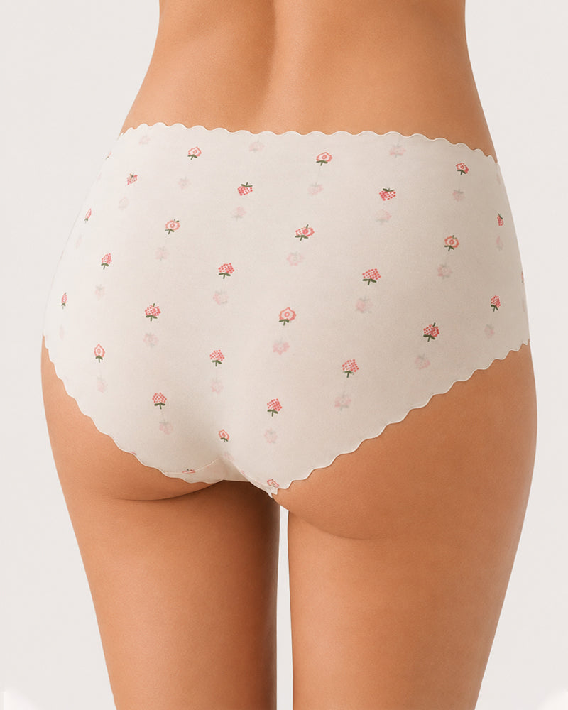 Six-pack Ice Silk Seamless Breathable Print Panties