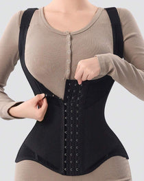 Women's Tummy Control Mesh Breathable Adjustable Straps Waist Trainer Body Shaper